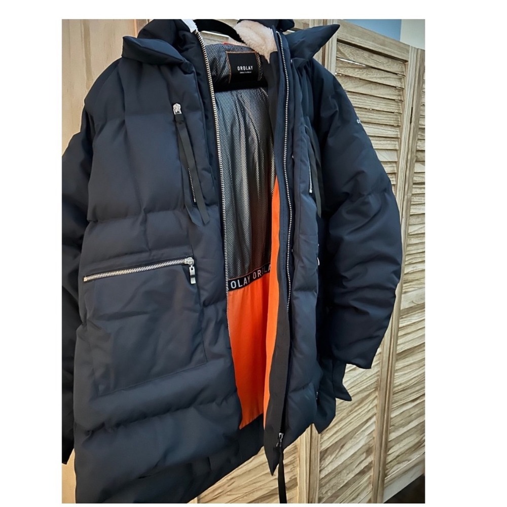 Orolay Women Thickened Down Jacket Navy Blue Winter Parka Puffer Coat P01
